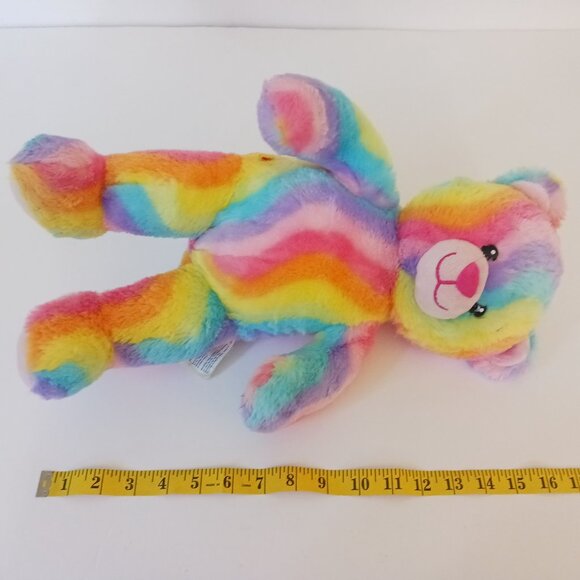 Build A Bear Workshop Bear 17 Plush Stuffed Animal Tie Dye Rainbow Wave Colorful - Picture 8 of 8